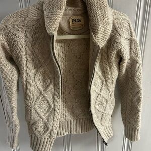 TNA Men's Beige Zip-Up Cable Knit Sweater